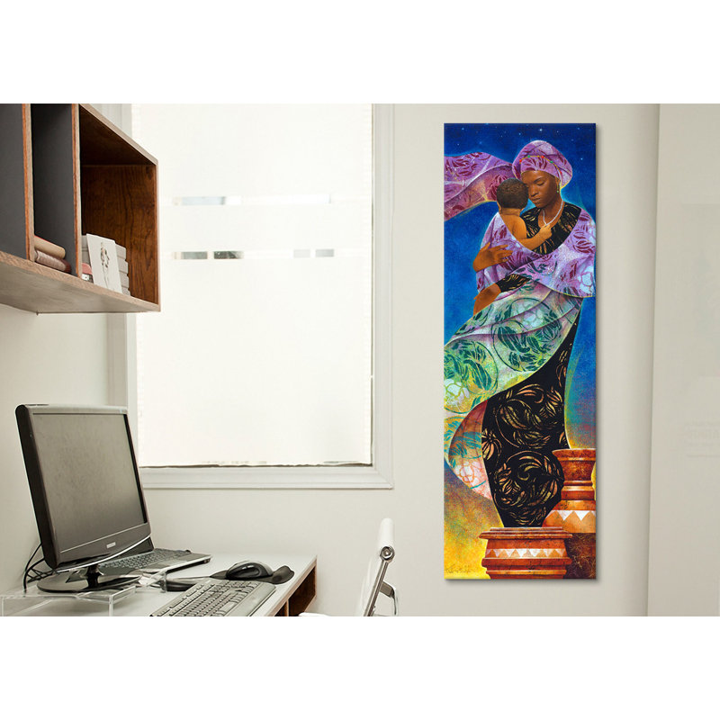 " UsikuNight " by Keith Mallett, 36" H x 12" W x 1.5" D, Wrapped Canvas