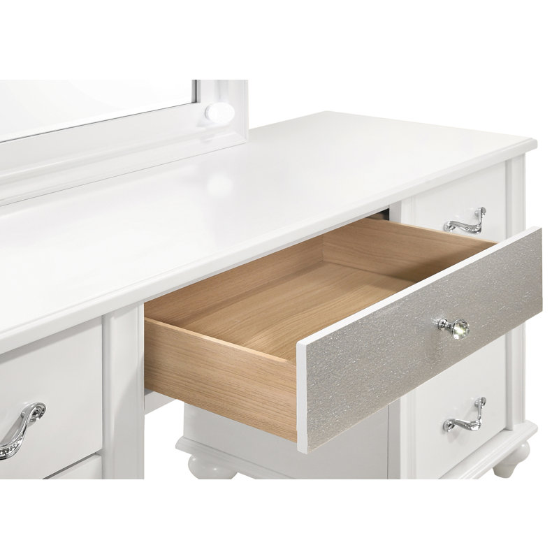 Bureau de coiffeuse 7 tiroirs avec miroir Sedgemoor