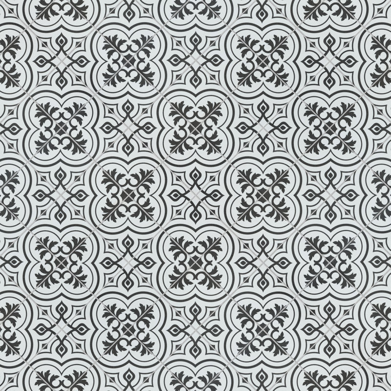 Harmonia 13" x 13" Ceramic Patterned Wall & Floor Tile, White