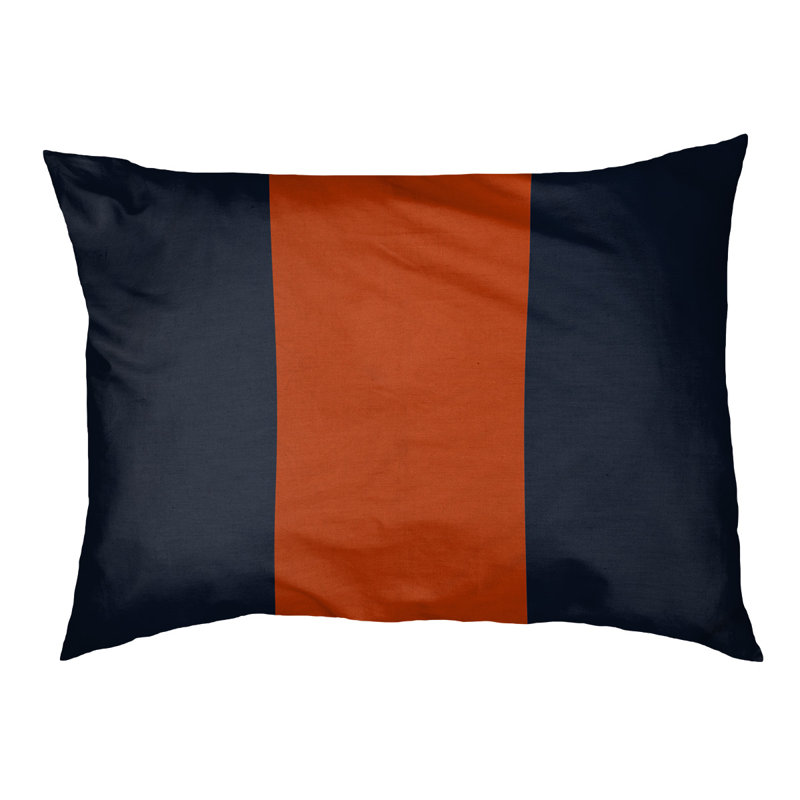 Coussin Atlanta, Petit (l 28 po x P 18 po x H 6 po), Navy/Orange