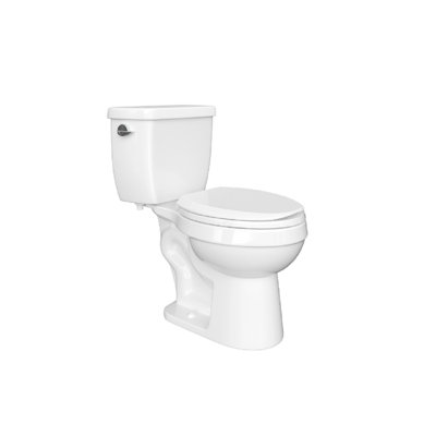 1.28 GPF (Water Efficient) Elongated Two-Piece Toilet (Seat Not Included) -  Proflo, PFEHC012HEWH