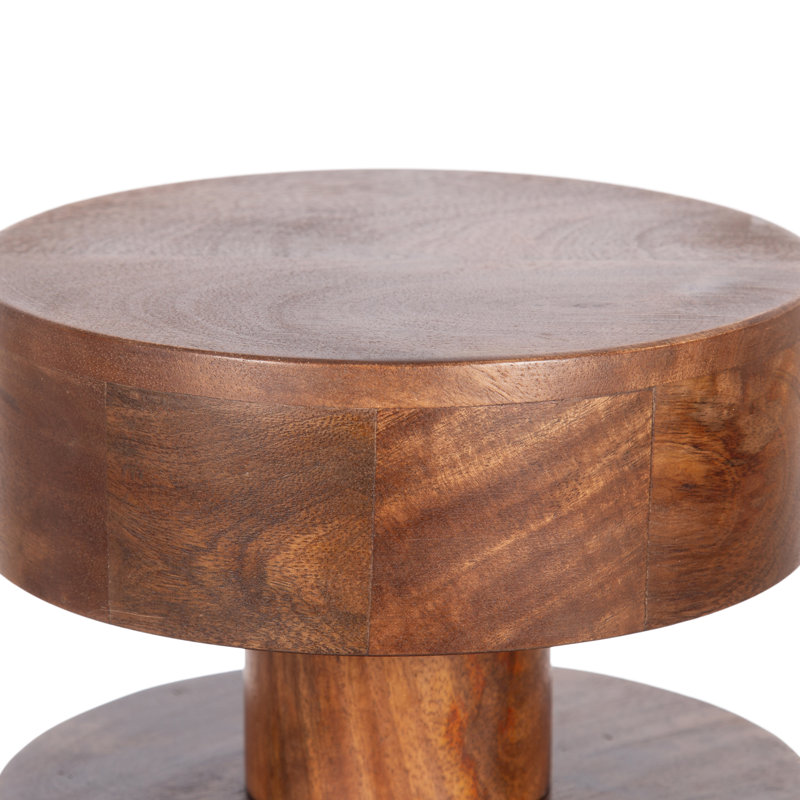 Table ronde en bois de manguier Omar, Noyer