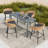 Outdoor Counter Height Patio Bar Stools Set of 4, PE Rattan Counter Stools with Removable Cushions for Garden, Lawn, Pool & Backyard-639181323