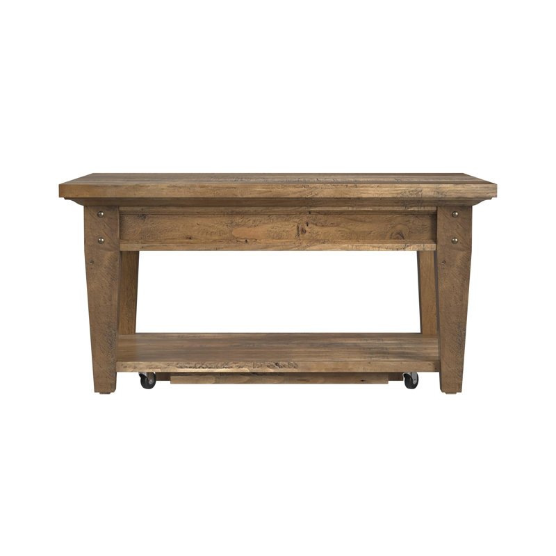 Table basse rectangulaire en bois récupéré Eralynn