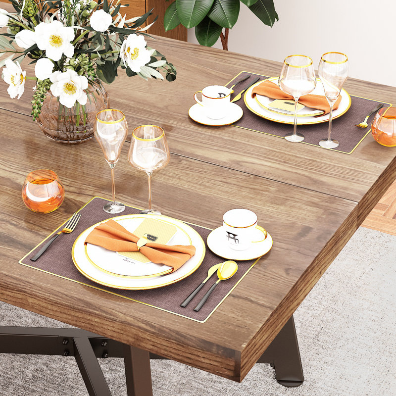 Yassir Solid Wood Dining Table, Brown
