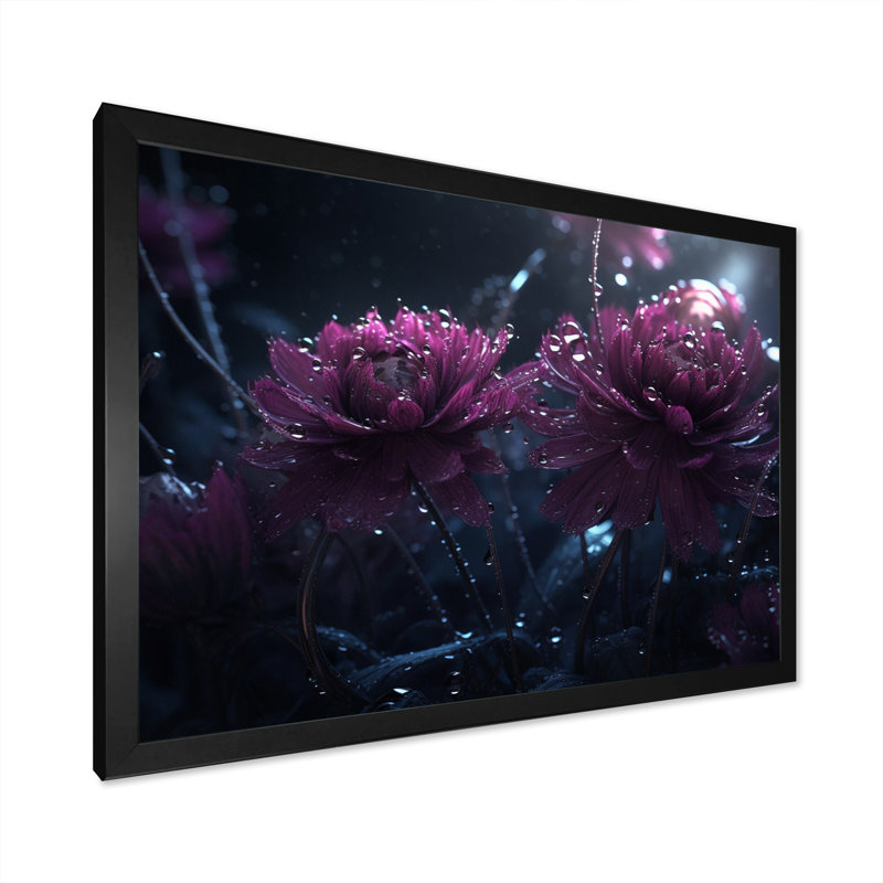 «Pink Lotus Divine Resilience V», reproduction sur toile, Cadre photo noir, H 12 po x l 20 po x P 1 po