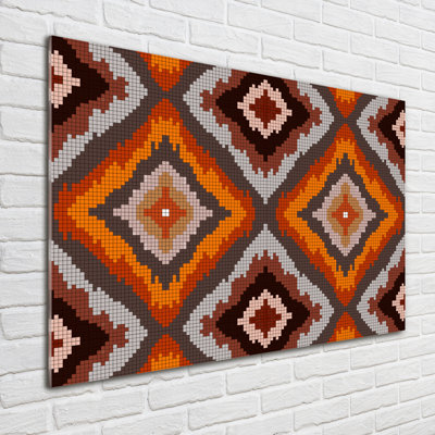 Glass Print Wall Art 100X70cm Image Printed On Glass Decorative Wall Picture Behind Toughened / Tempered Safety Real Glass For Kitchen & Living Room Theme:Retro Background