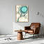 «Teal Microscopic Cell Structures», art sur toile, style aquarelle-133546750