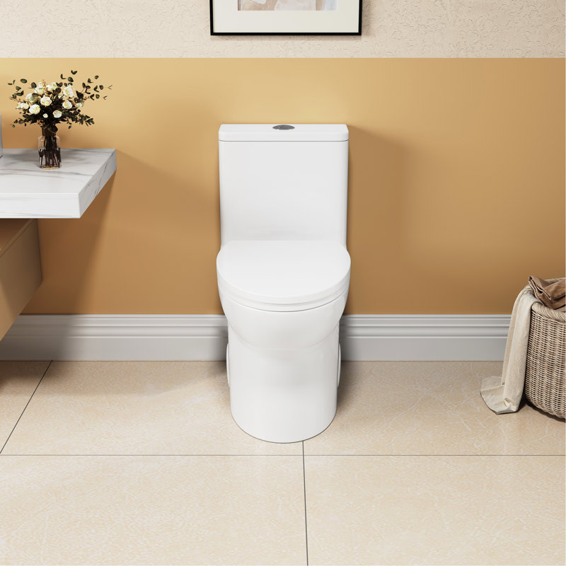 Floor Mounted Ceramic Toilet, 1.1/1.6 , Elongated Comfort Height, White, Soft Close Seat, & Approved One Mounted, Ceramic,