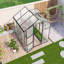 Serre en aluminium robuste avec panneaux en polycarbonate de 4 mm, base surélevée et ensemble d'ancrage - Serre extérieure toutes saisons coupe-vent (noir) pour cour / terrasse / jardin, protection UV et système de drainage-121307019-121307021