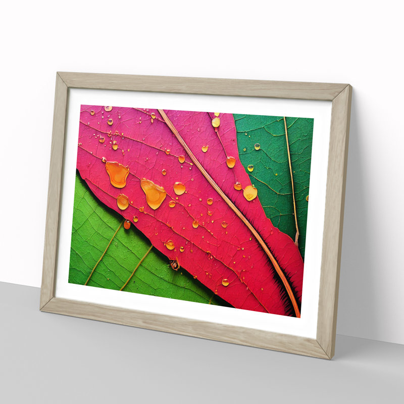 Tantalizing Leaf 1 Piece Single Picture Frame Wall Art, 46cm H x 64cm W x 2cm D, Light Brown