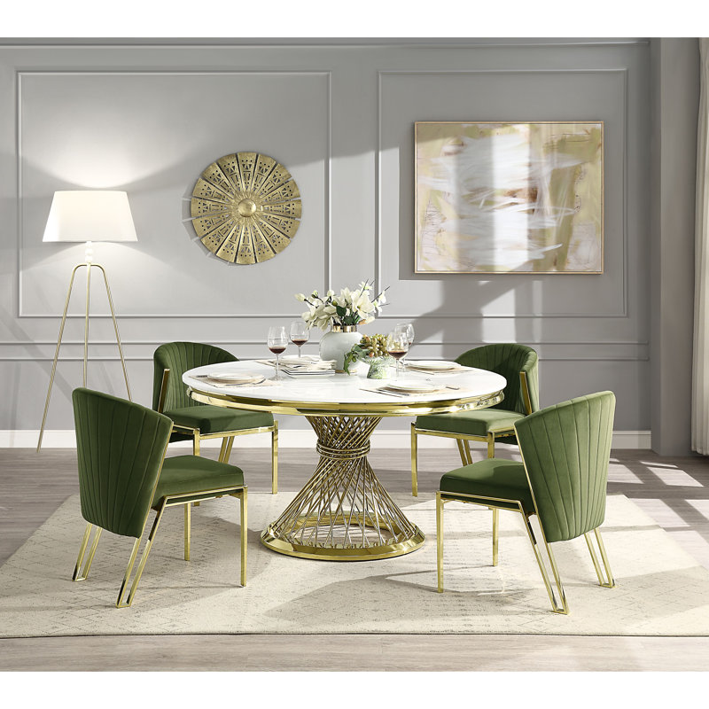 Ensemble de 2 chaises d'appoint Earheart Channel, Or, Vert