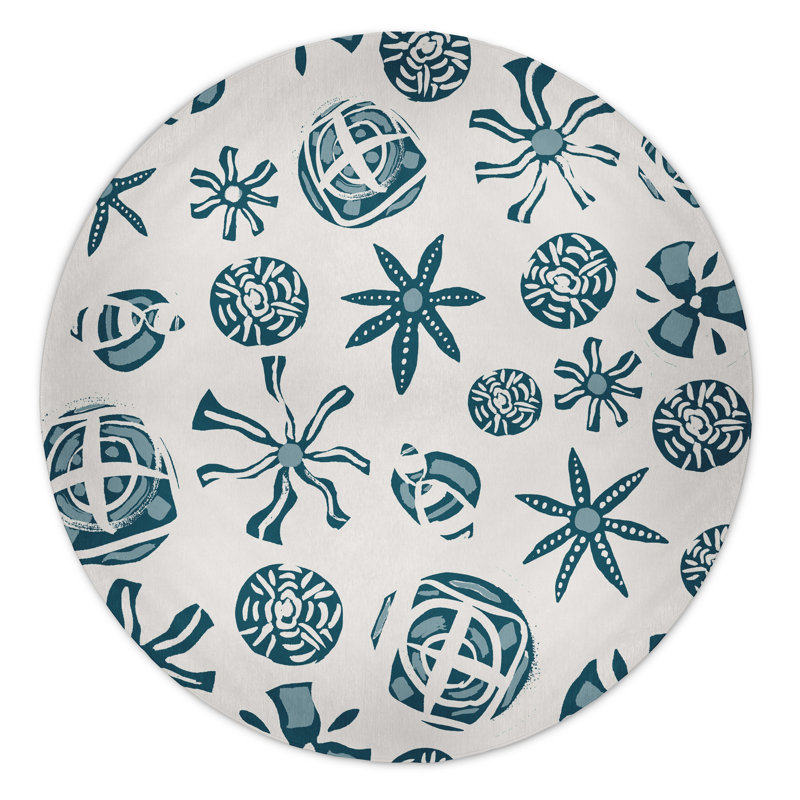 Alcesta Chenille Geometric Indoor Rug, Round 5'