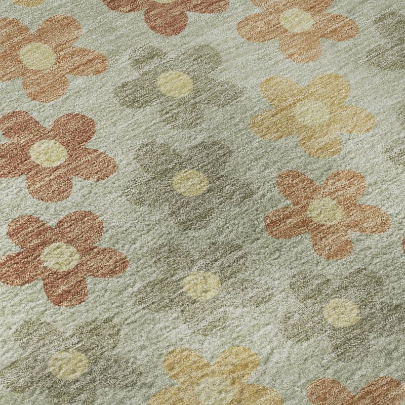 Tapis pour enfant Villers AMF2569 lavable à la machine de qualité supérieure, Celery, 1'8" x 2'6"
