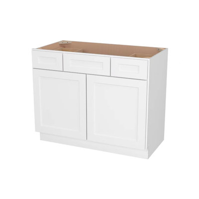 Furinno 2-Drawer Shaker Bath Vanity Cabinet without Top, Ready to Assemble, 21 D x 42 W x 34.5 H, White