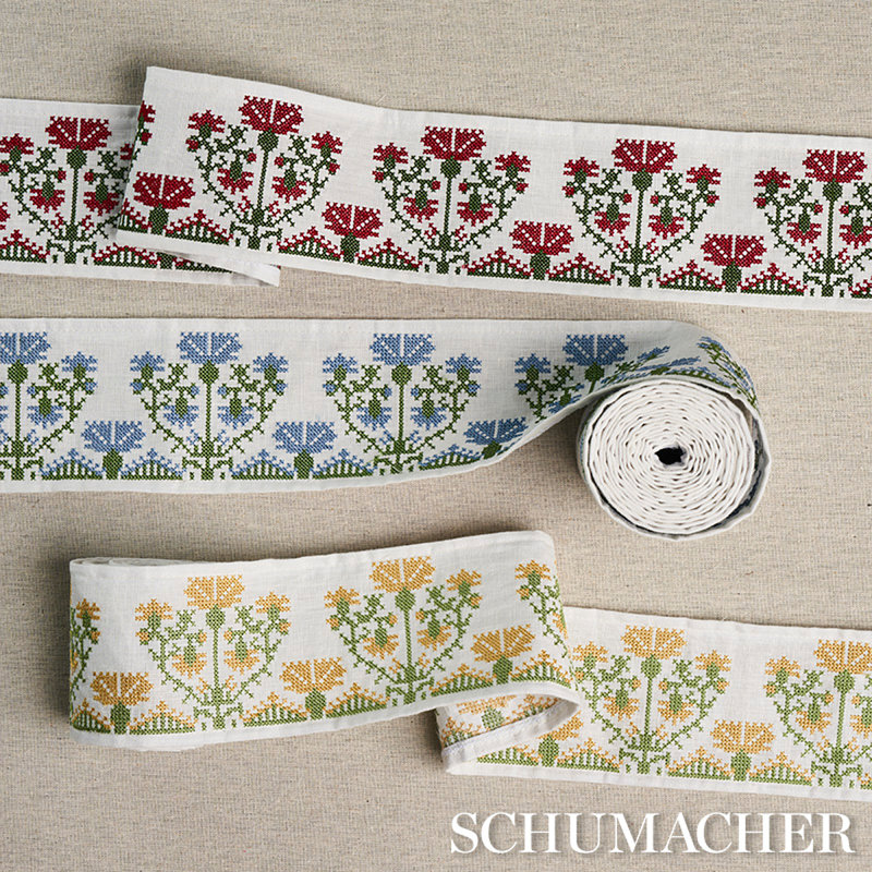 Schumacher x Mary McDonald Custis Embroidered Tape, Shell