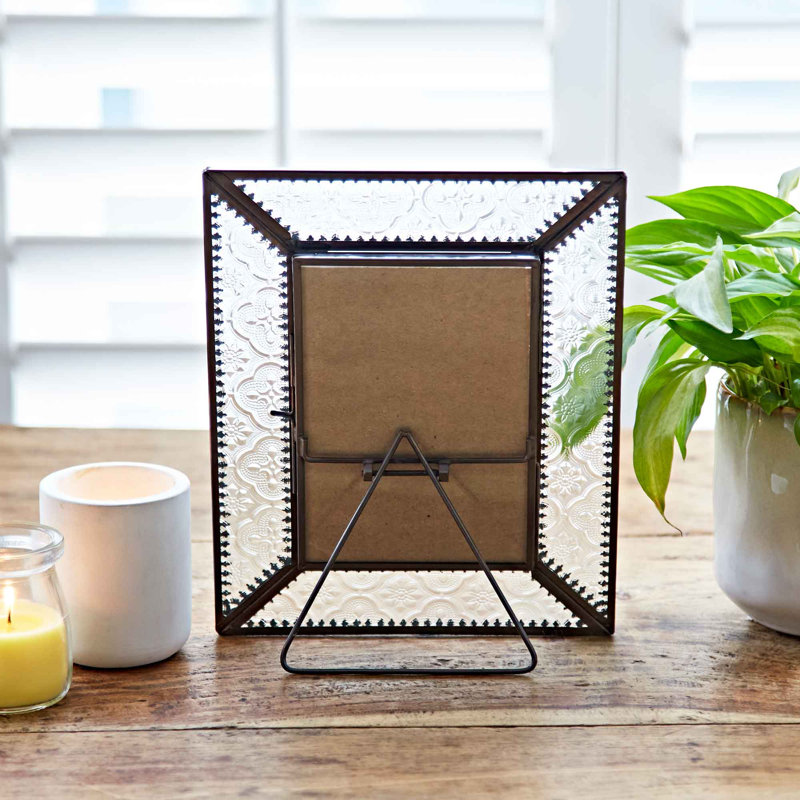 Antique Silver Glass Picture Frame