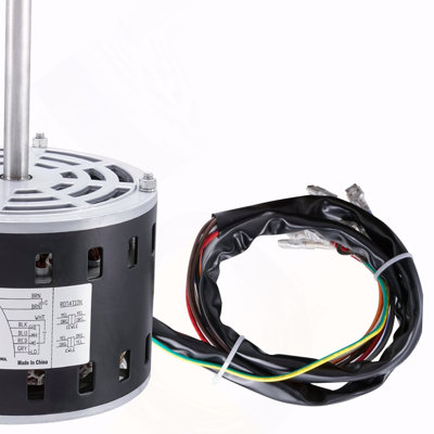 1/3HP Furnace Blower Motor, 110/120V 4.4Amps, 1075RPM 4 Speeds, CW/CCW Rotation, 48 Frame 5.2" Shaft Length, 5μF/370V Capacitor + 11" Hold Hoop
