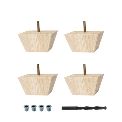 Solid Hardwood Square Bun Foot