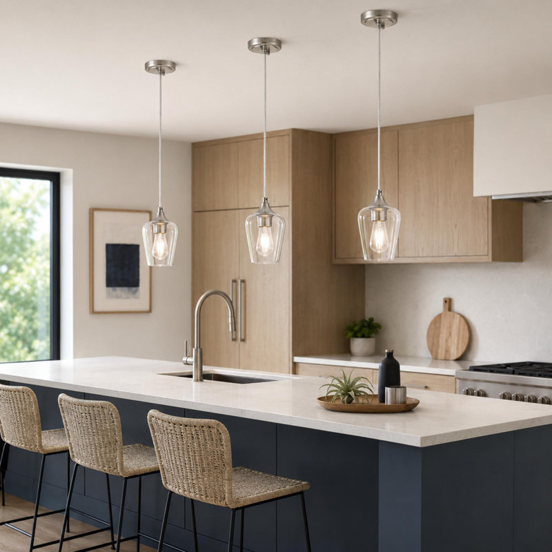 Farleigh Hungerford 1 - Light Single Pendant, Nickel, Transparent