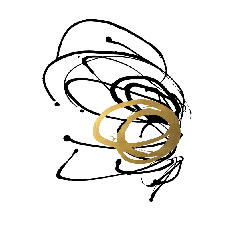 Action Stroke I par Elle Youngstrom - impression d'art graphique, Couche de verre, H 47 po x l 36 po x P 1,5 po