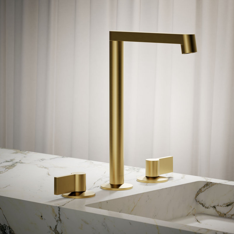 Components Tallbathroom Sink Spout with Row Design, Brushed Brass