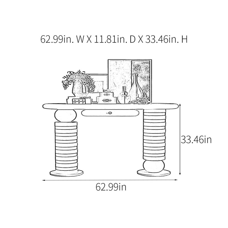 Console Modern Minimalist Art Design, H 33,46 po x l 62,99 po x P 11,81 po