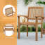 Fauteuil d'extérieur en bois de teck avec siège à lattes et siège courbé 4 pièces