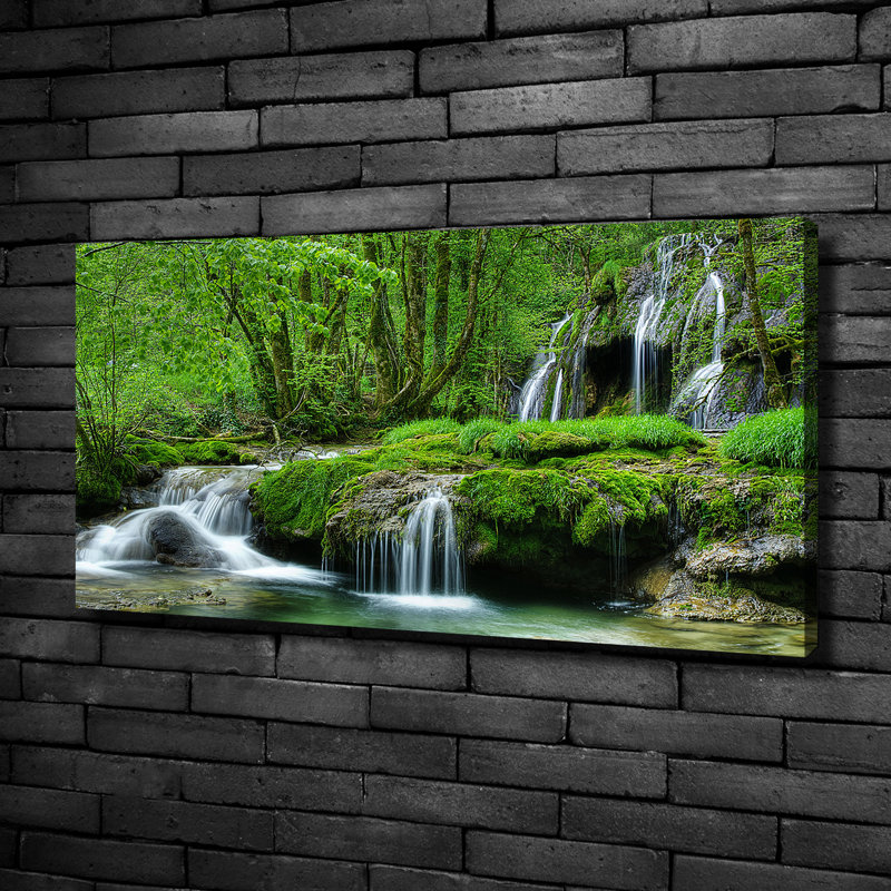 Cascade - No Frame Print on Glass, 50cm H x 100cm W x 2cm D, Canvas