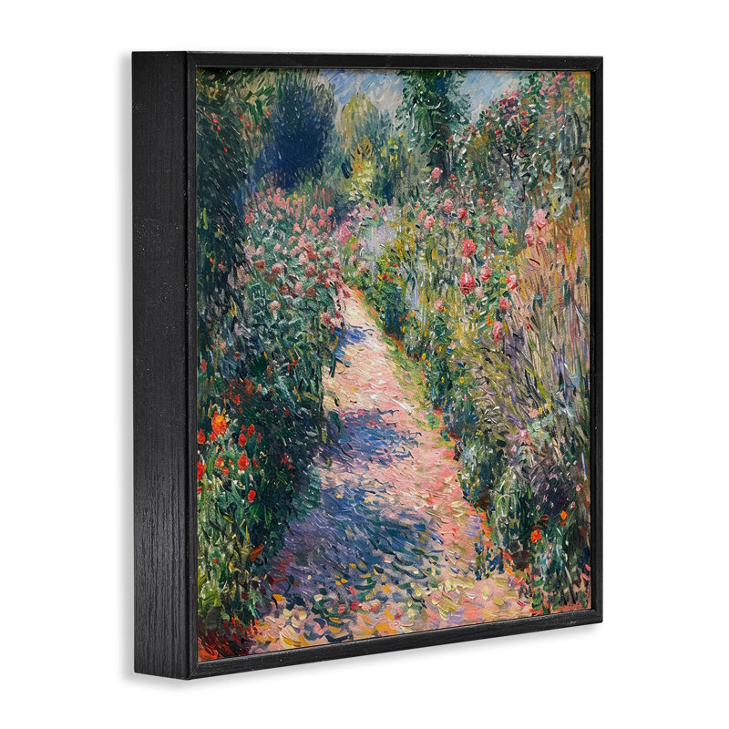 Impressionnisme impressionniste sur un sentier de fleurs sauvages, design par LSR Creative Studio, H 24 po x l 24 po