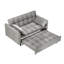 Petit causeuse avec lit escamotable, 2 coussins décoratifs lavables et tissu gris foncé-1415507687