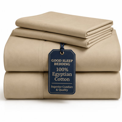 100% Egyptian Cotton 1000 Thread Count  Twin XL 4-Piece Sheet Set, Taupe
