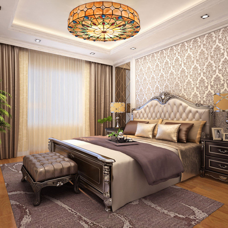 Bloomsbury Market Alexis-Marie 20 Inch Classic Vintage TiffanyFlush Mount Chandelier With Remote Control & Reviews | Wayfair