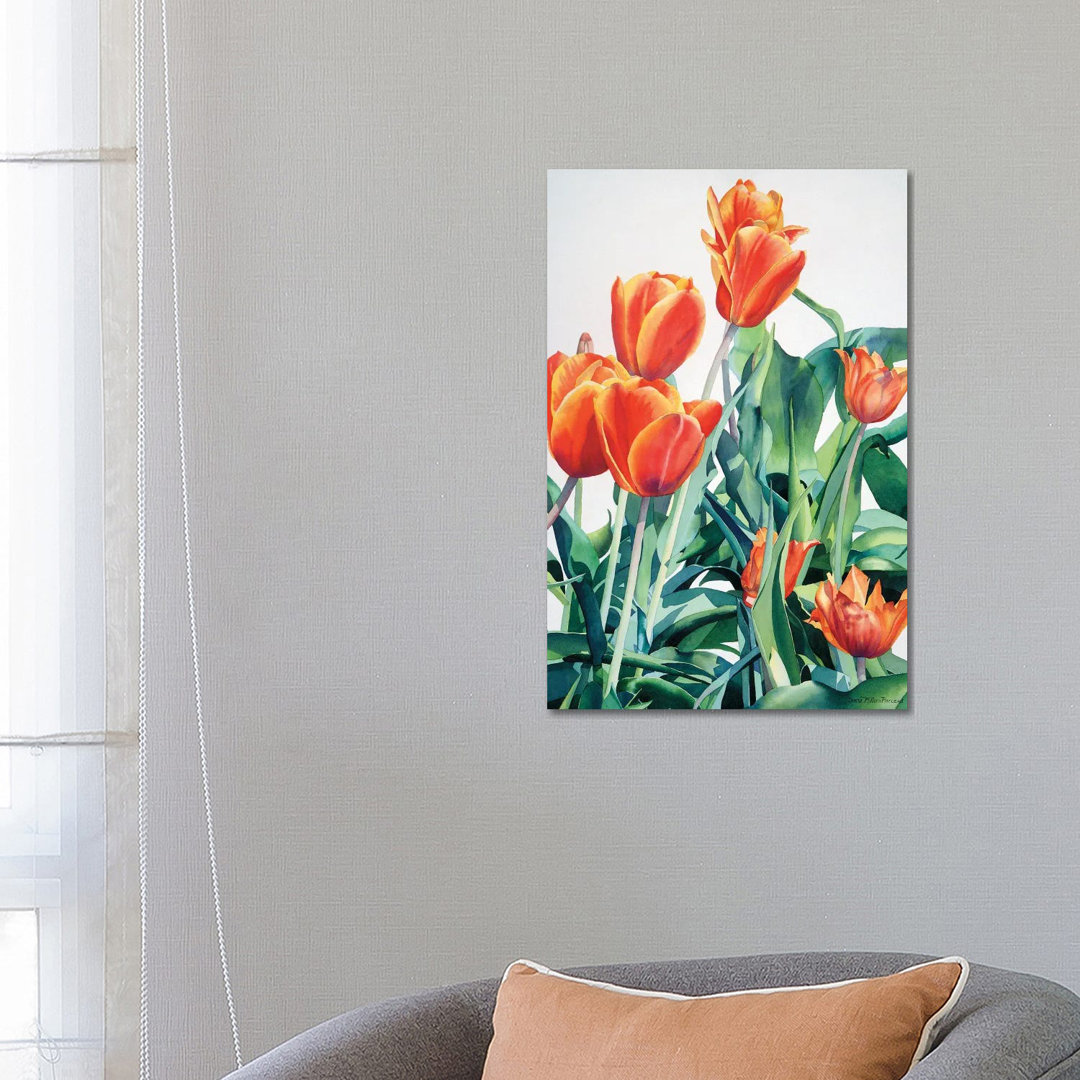 What About Those Crazy Tulips von Diana Miller-Pierce - Galerie-verpackte Leinwand Giclée auf Leinwand