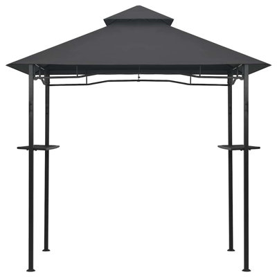 Structure de barbecue en acier anthracite pour abri de barbecue avec grand abri de barbecue 100% polyester