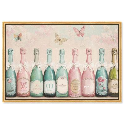 Art mural sur toile, Champagne Mint and Pink Collection