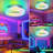 RGB Ceiling Fan With Lights, 16.5" Fandelier Low Profile Ceiling Fan, 3000K-6000K Dimmable & RGB Modern Flush Mount LED Ceiling Fan Light With Remote Control For Bedroom-1021756480