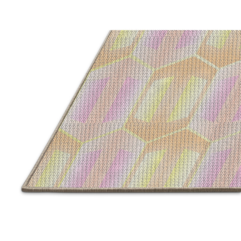 Tapis jaune à motif géométrique Koepp, Rectangle 2 pi x 4 pi