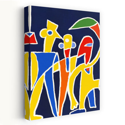 Dynamic Abstract Figures Abstract Contemporary Wall Art Print 1 Piece Wrapped Canvas Wall Art