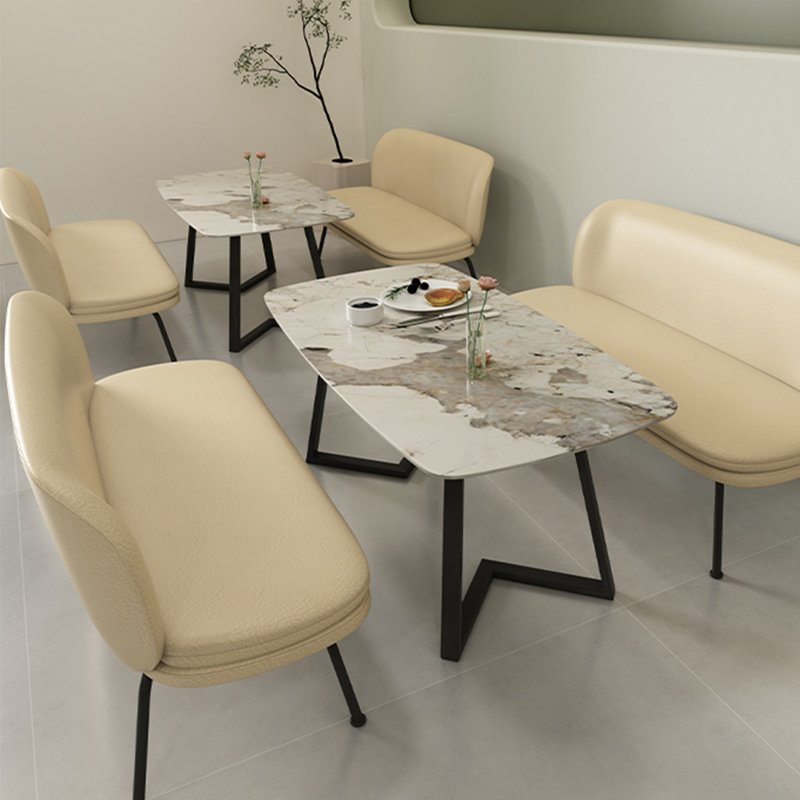 Banc rembourré Modern Light Luxury, Blanc cassé