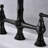 Matte Black Bridge Kitchen Faucet, Dual Handles With Pull-Out Spray, Brass, Corrosion, Leak-, 360-Degree Rotating Unending Nozzle Faucet Side Black, Rust, Corrosion And Leak,