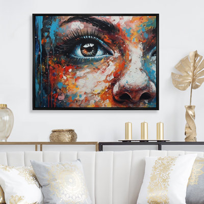 Œil coloré - peinture sur toile à cadre unique