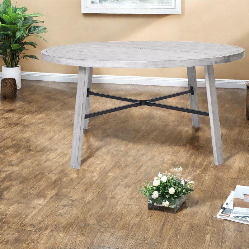 Tables de salle à manger robustes en métal et en bois pour le patio, style extérieur moderne