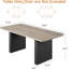 Table de salle à manger 71 "pour 6 à 8 personnes, table de ferme rectangulaire avec pieds ondulés en métal et plateau en bois pour le bureau personnel-579429852
