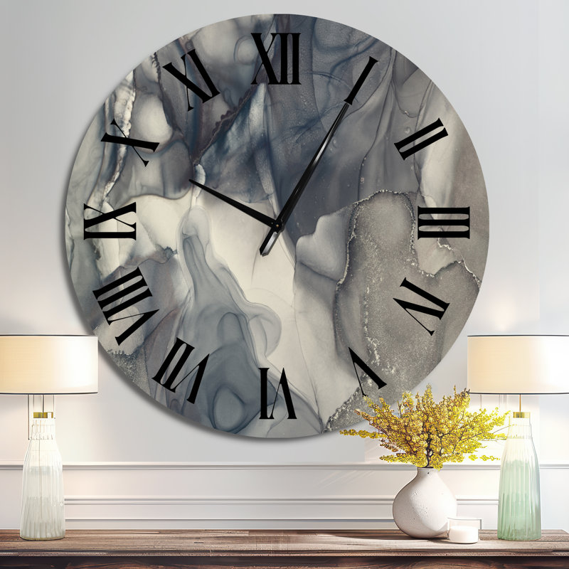 Horloge murale Tender, Surdimensionné, Gris / Noir