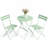  3-piece Folding Bistro Set, Powder Coated Weatherproof Patio Furniture Set, Outdoor Table And Chairs Set Of 2 For Patio, Garden, Balcony, Space Saving, Green-1504687026