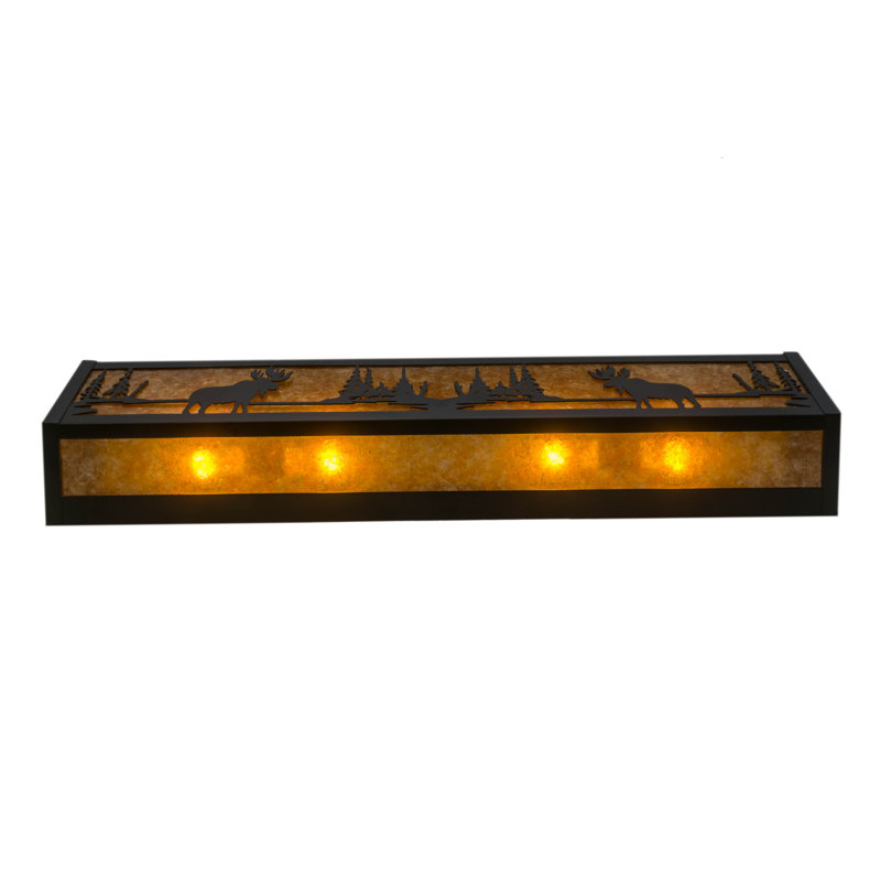 Rustic Lodge 4 - Light Bath Bar, 6" H x 36" W x 7" D, Black