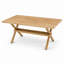 Table de salle à manger industrielle moderne pour 6 à 8 personnes avec plateau en bois aggloméré et base en métal en forme de X pour la salle à manger, la cuisine et le bureau-129461698