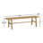 Brennan Two Seater Bench in Solid Oak Wood Light Brown Finish Farmhouse Dining Bench with Straight Legs Design