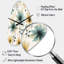 Motif floral élégant bleu sarcelle et beige - horloge murale asymétrique florale en métal-104237470